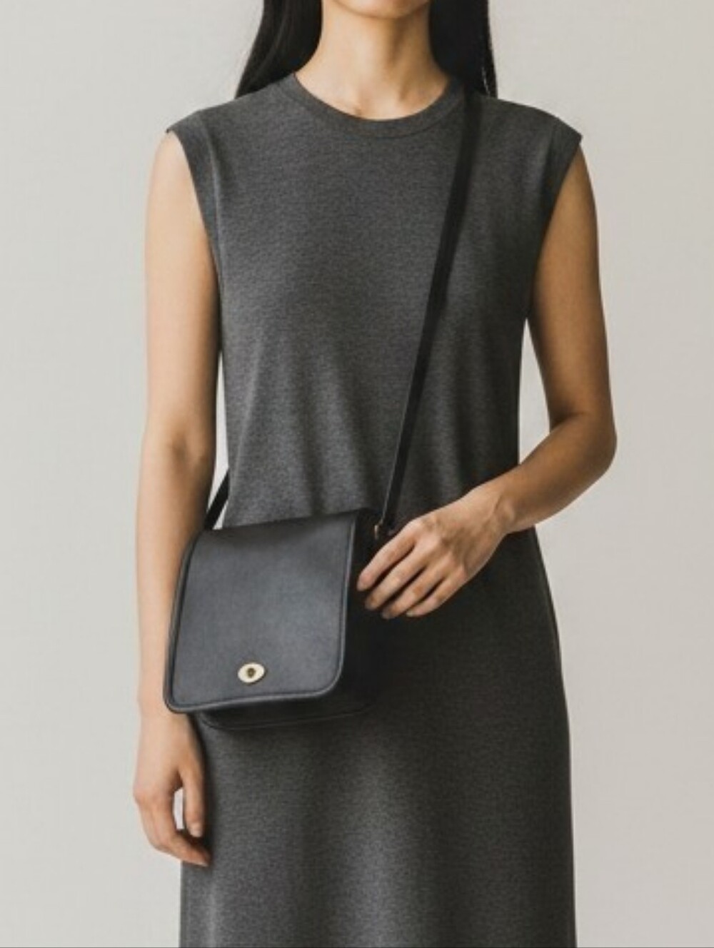 Coach Vintage Companion Flap Bag In Black Leather